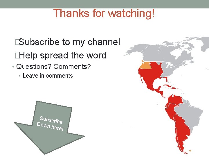 Thanks for watching! �Subscribe to my channel �Help spread the word • Questions? Comments? Thanks for watching! �Subscribe to my channel �Help spread the word • Questions? Comments?