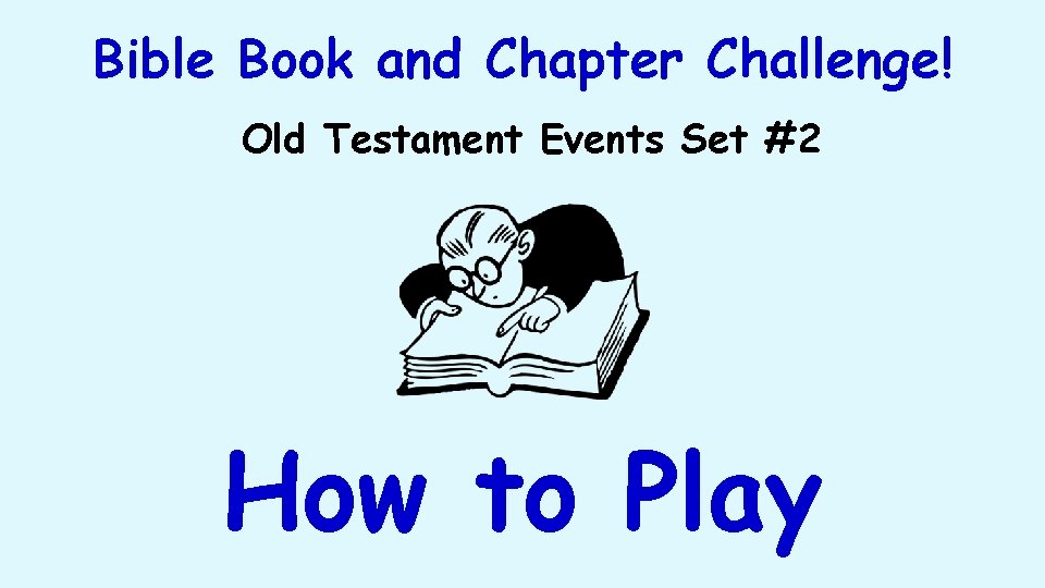 Bible Book and Chapter Challenge! Old Testament Events Set #2 How to Play 