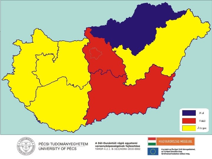 A minta szerkezete Minta Népességnagyság kat. (db) 50000 fő felett Reprezentativitás (%) Régió Minta