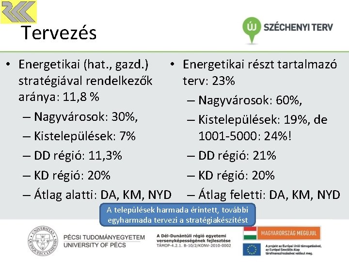 Tervezés • Energetikai (hat. , gazd. ) • stratégiával rendelkezők aránya: 11, 8 %