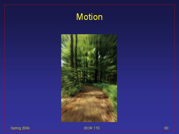 Motion Spring 2006 IEOR 170 80 