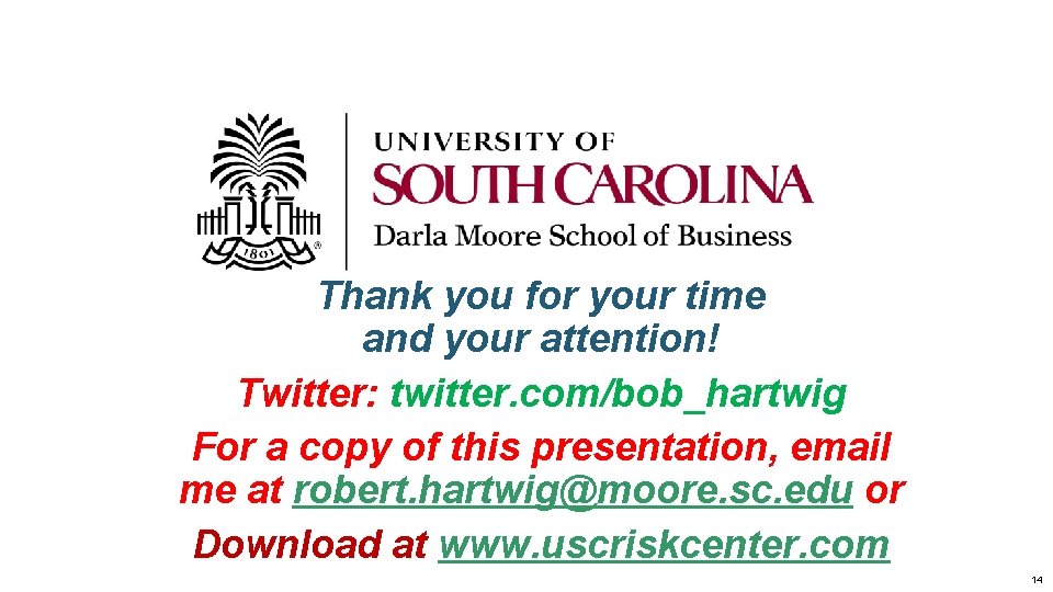 Thank you for your time and your attention! Twitter: twitter. com/bob_hartwig For a copy