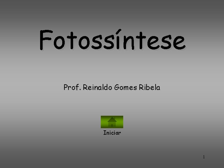 Fotossíntese Prof. Reinaldo Gomes Ribela Iniciar 1 