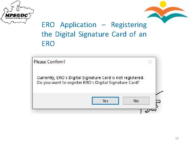 ERO Application – Registering the Digital Signature Card of an ERO 19 