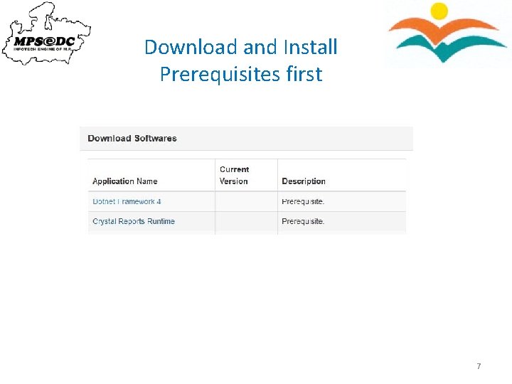 Download and Install Prerequisites first 7 