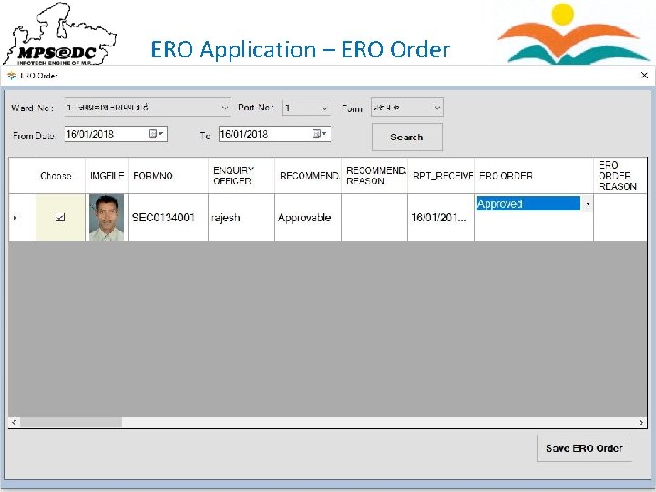 ERO Application – ERO Order 92 