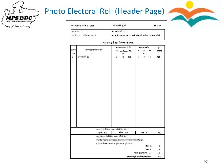 Photo Electoral Roll (Header Page) 97 