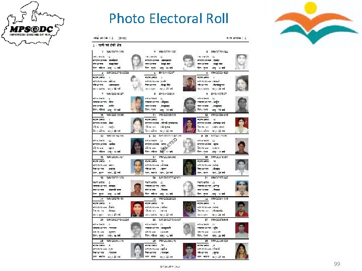 Photo Electoral Roll 99 