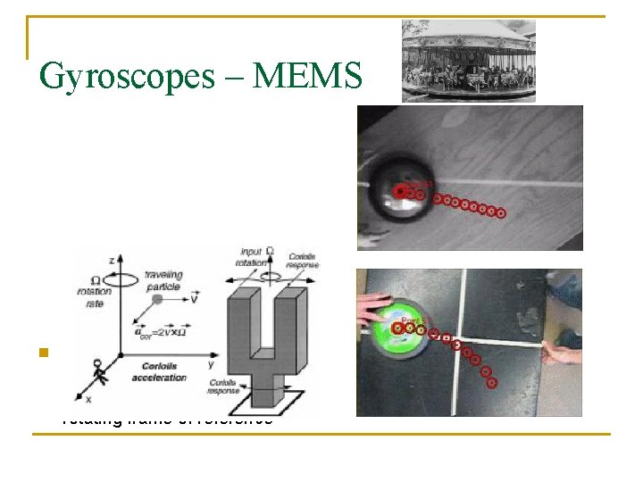 Gyroscopes – MEMS n Coriolis effect – “fictitious force” that acts upon a freely Gyroscopes – MEMS n Coriolis effect – “fictitious force” that acts upon a freely