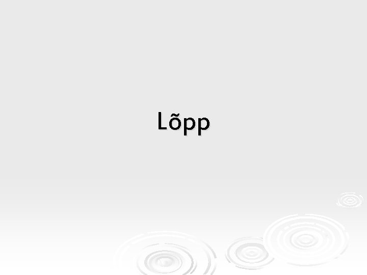 Lõpp 