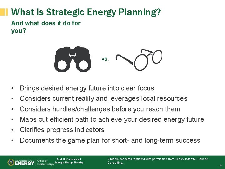 What is Strategic Energy Planning? And what does it do for you? vs. •