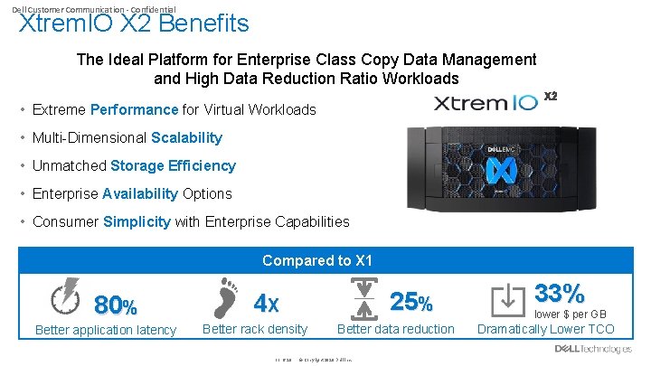 Dell Customer Communication - Confidential Xtrem. IO X 2 Benefits The Ideal Platform for