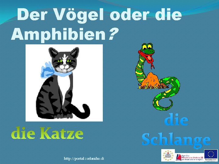 Der Vögel oder die Amphibien? die Schlange http: //portal. zselaniho. sk 