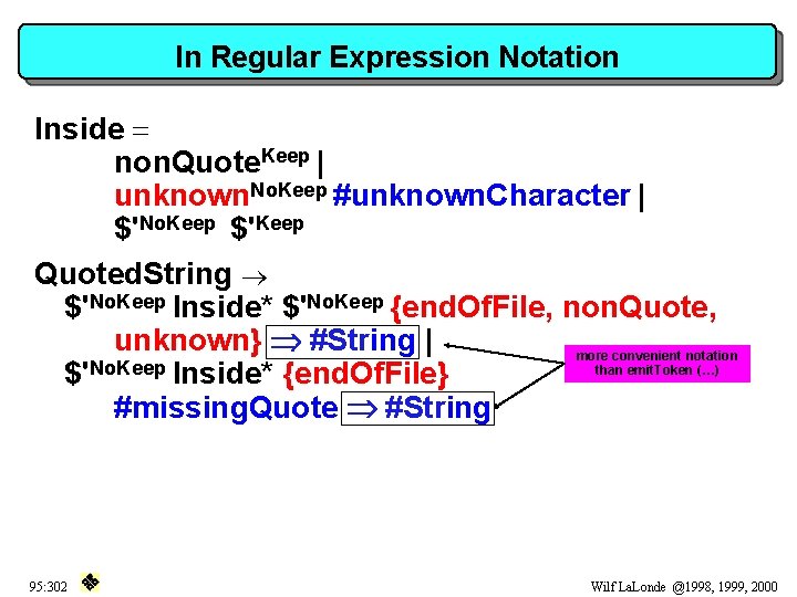 In Regular Expression Notation Inside = non. Quote. Keep | unknown. No. Keep #unknown.