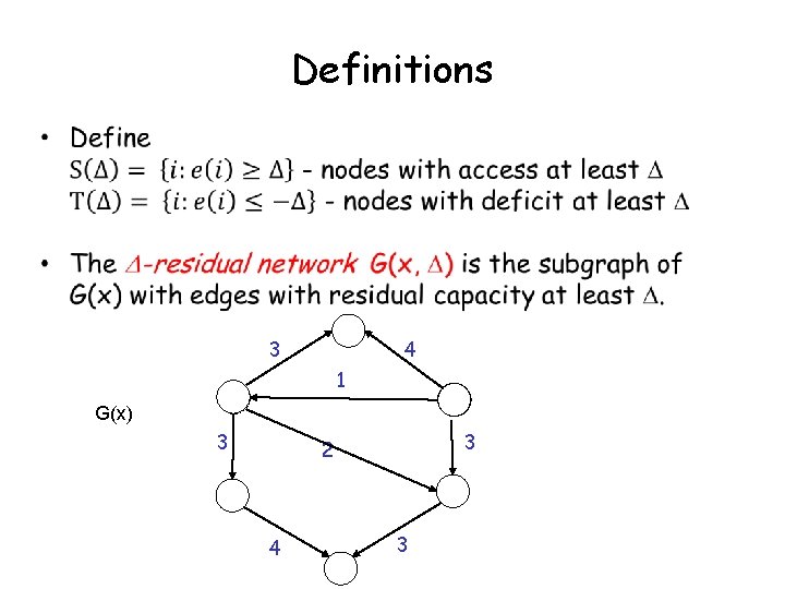 Definitions 3 4 1 G(x) 3 3 2 4 3 