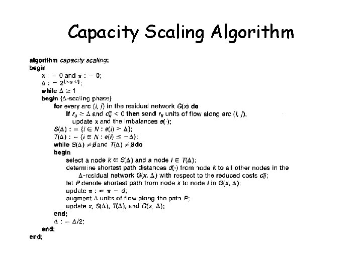 Capacity Scaling Algorithm 