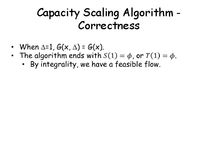 Capacity Scaling Algorithm Correctness 