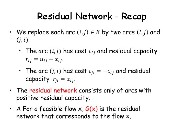 Residual Network - Recap 