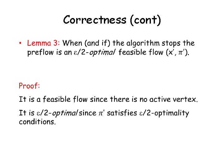 Correctness (cont) 