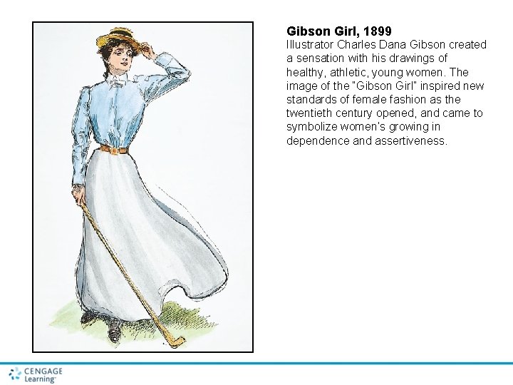 Gibson Girl, 1899 Illustrator Charles Dana Gibson created a sensation with his drawings of