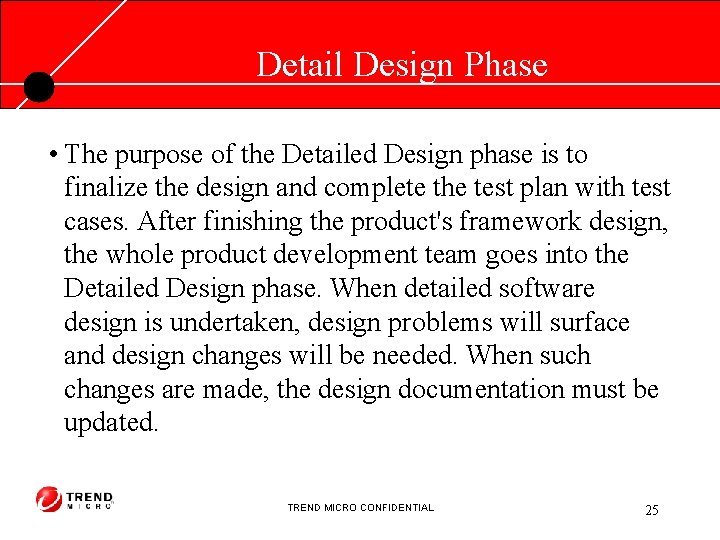 Detail Design Phase • The purpose of the Detailed Design phase is to finalize