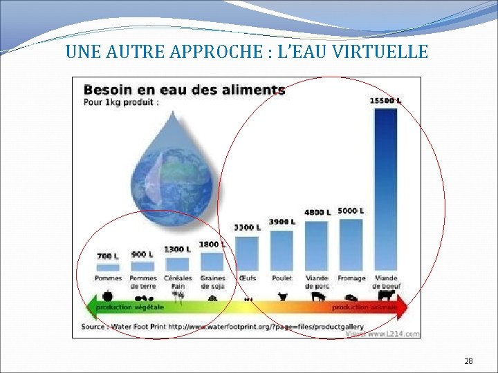 UNE AUTRE APPROCHE : L’EAU VIRTUELLE 28 