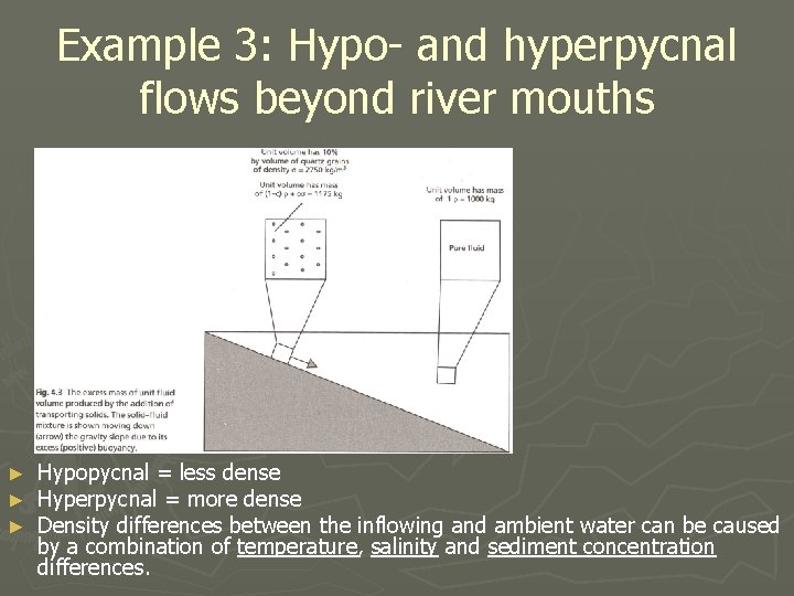 Example 3: Hypo- and hyperpycnal flows beyond river mouths ► ► ► Hypopycnal =
