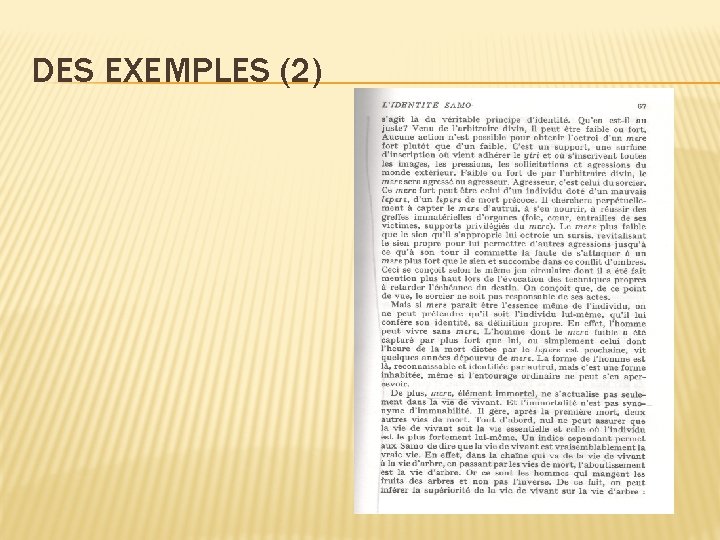 DES EXEMPLES (2) 