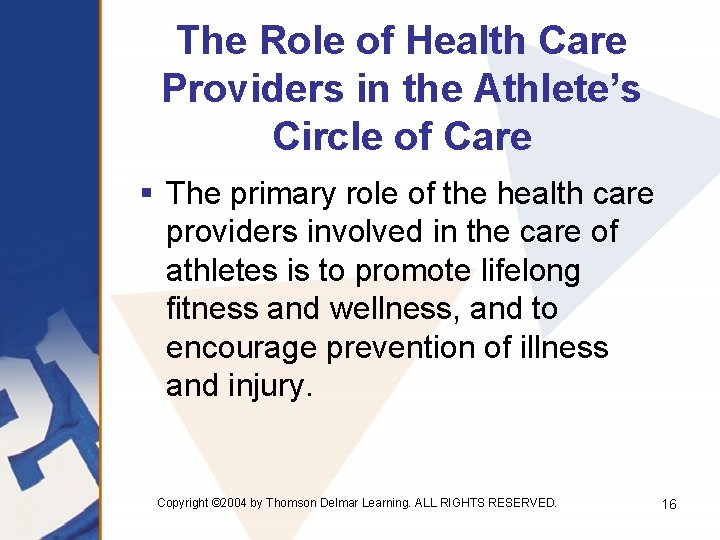 The Role of Health Care Providers in the Athlete’s Circle of Care § The