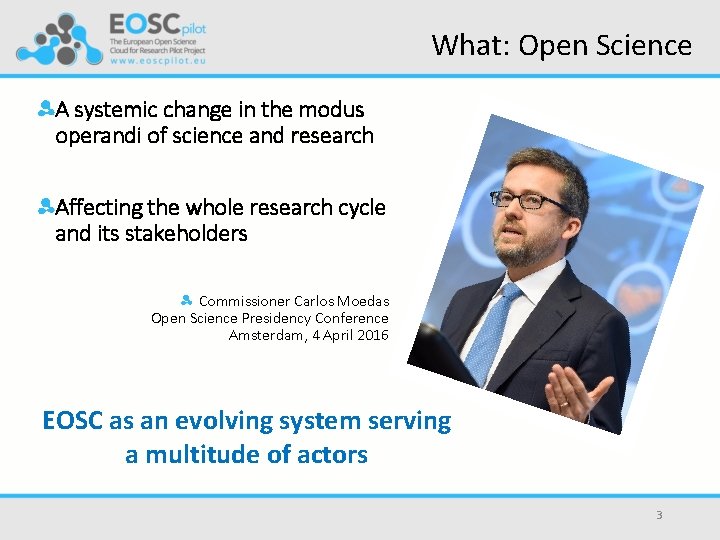 What: Open Science A systemic change in the modus operandi of science and research