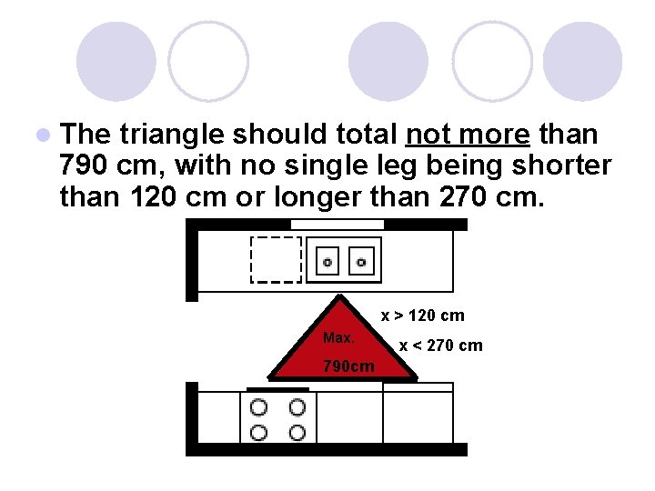 l The triangle should total not more than 790 cm, with no single leg l The triangle should total not more than 790 cm, with no single leg