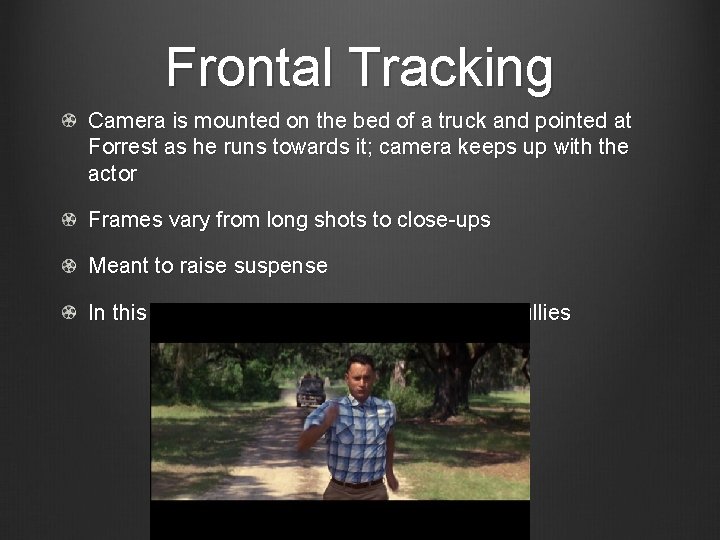 Frontal Tracking Camera is mounted on the bed of a truck and pointed at
