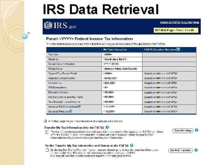 IRS Data Retrieval 