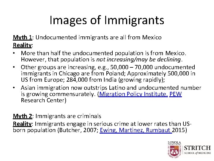 Images of Immigrants Myth 1: Undocumented immigrants are all from Mexico Reality: • More