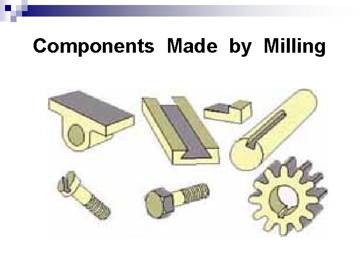 Components Made by Milling 