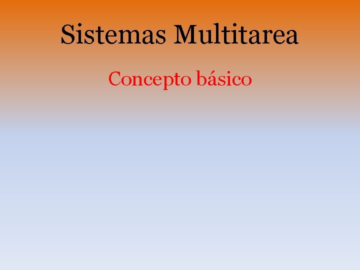 Sistemas Multitarea Concepto básico 