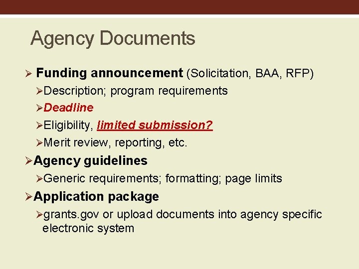 PROPOSAL REVIEW AND SUBMISSION FYAP May 5 2016