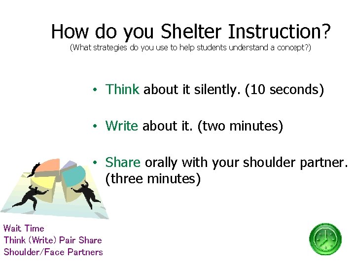 How do you Shelter Instruction? (What strategies do you use to help students understand