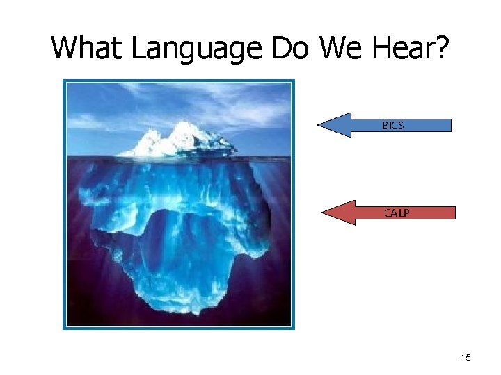 What Language Do We Hear? BICS CALP 15 