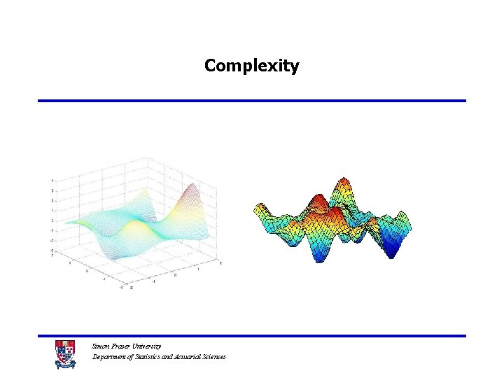 Complexity Simon Fraser University Department of Statistics and Actuarial Sciences 