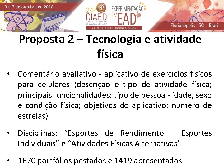 Proposta 2 – Tecnologia e atividade física • Comentário avaliativo - aplicativo de exercícios