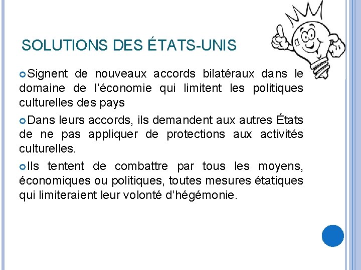 SOLUTIONS DES ÉTATS-UNIS Signent de nouveaux accords bilatéraux dans le domaine de l’économie qui