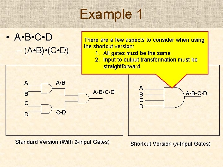 Example 1 • A • B • C • D – (A • B)