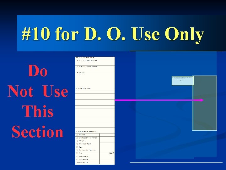 #10 for D. O. Use Only Do Not Use This Section 