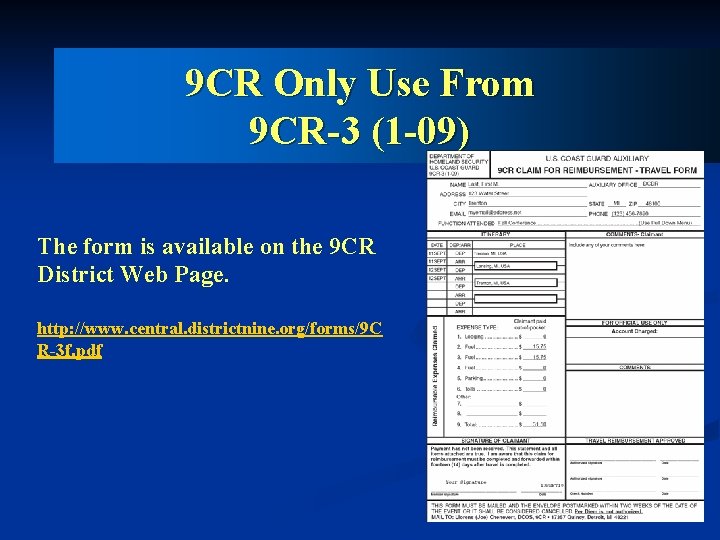 9 CR Only Use From 9 CR-3 (1 -09) The form is available on
