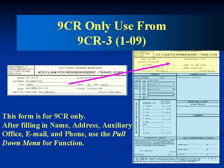 9 CR Only Use From 9 CR-3 (1 -09) This form is for 9