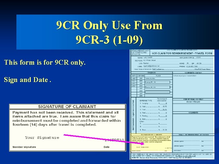 9 CR Only Use From 9 CR-3 (1 -09) This form is for 9