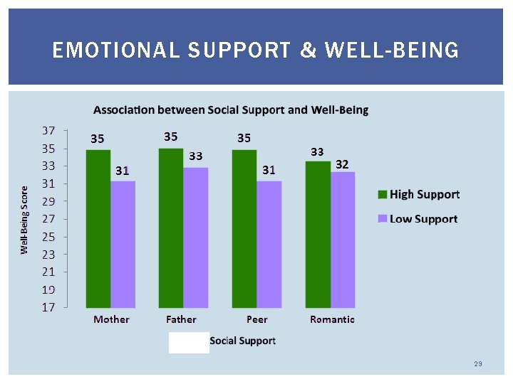 EMOTIONAL SUPPORT & WELL-BEING 29 