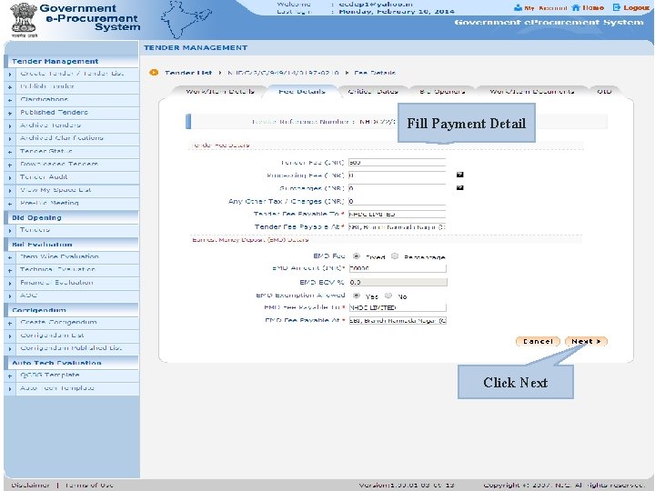 Fill Payment Detail Click Next 