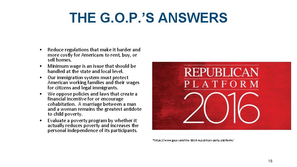 THE G. O. P. ’S ANSWERS • • • Reduce regulations that make it